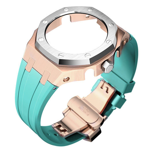 Bracelet Carrure Gold Rose Lunette Silver