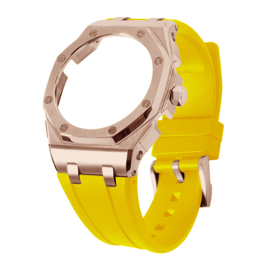 Bracelet Carrure Galbé Rose Gold avec Couronne