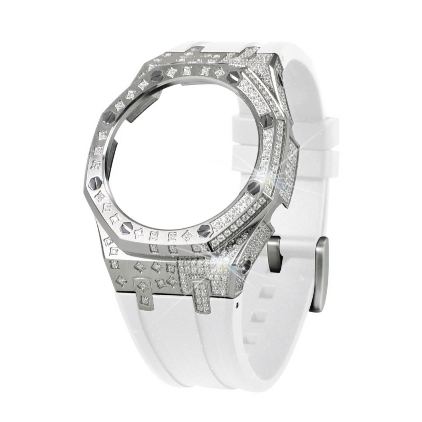 Silver Carre Bracelet with Diamonds