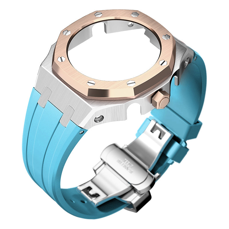 Bracelet Carrure Silver Lunette Rose Gold