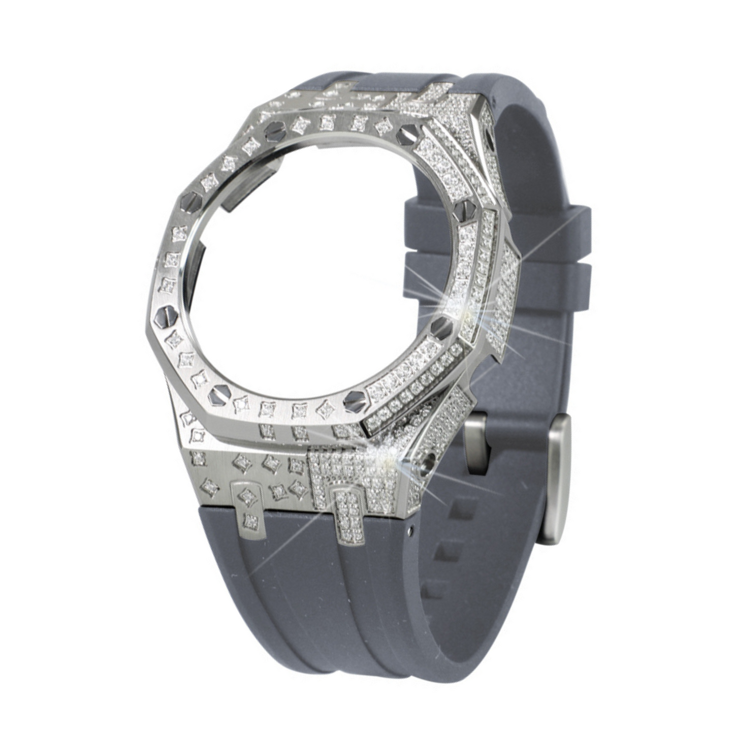 Silver Carre Bracelet with Diamonds