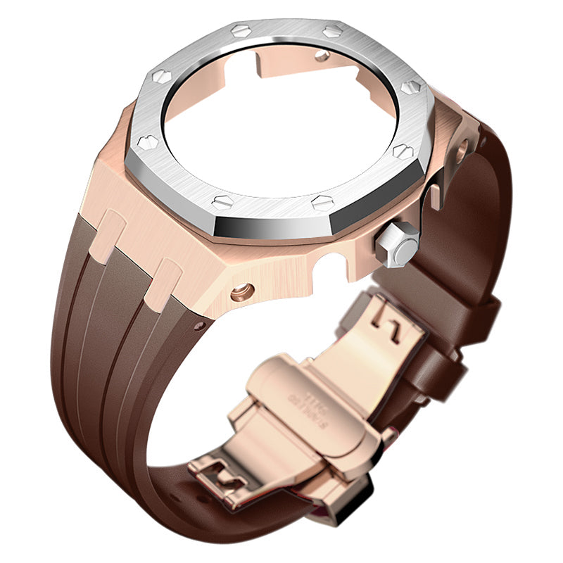 Bracelet Carrure Gold Rose Lunette Silver