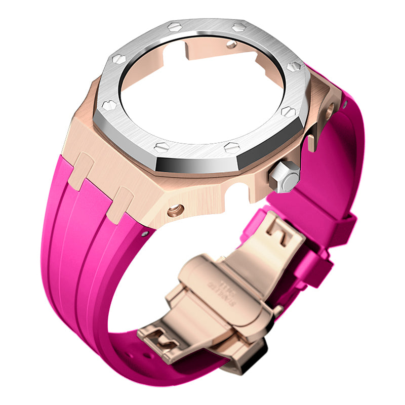 Bracelet Carrure Gold Rose Lunette Silver