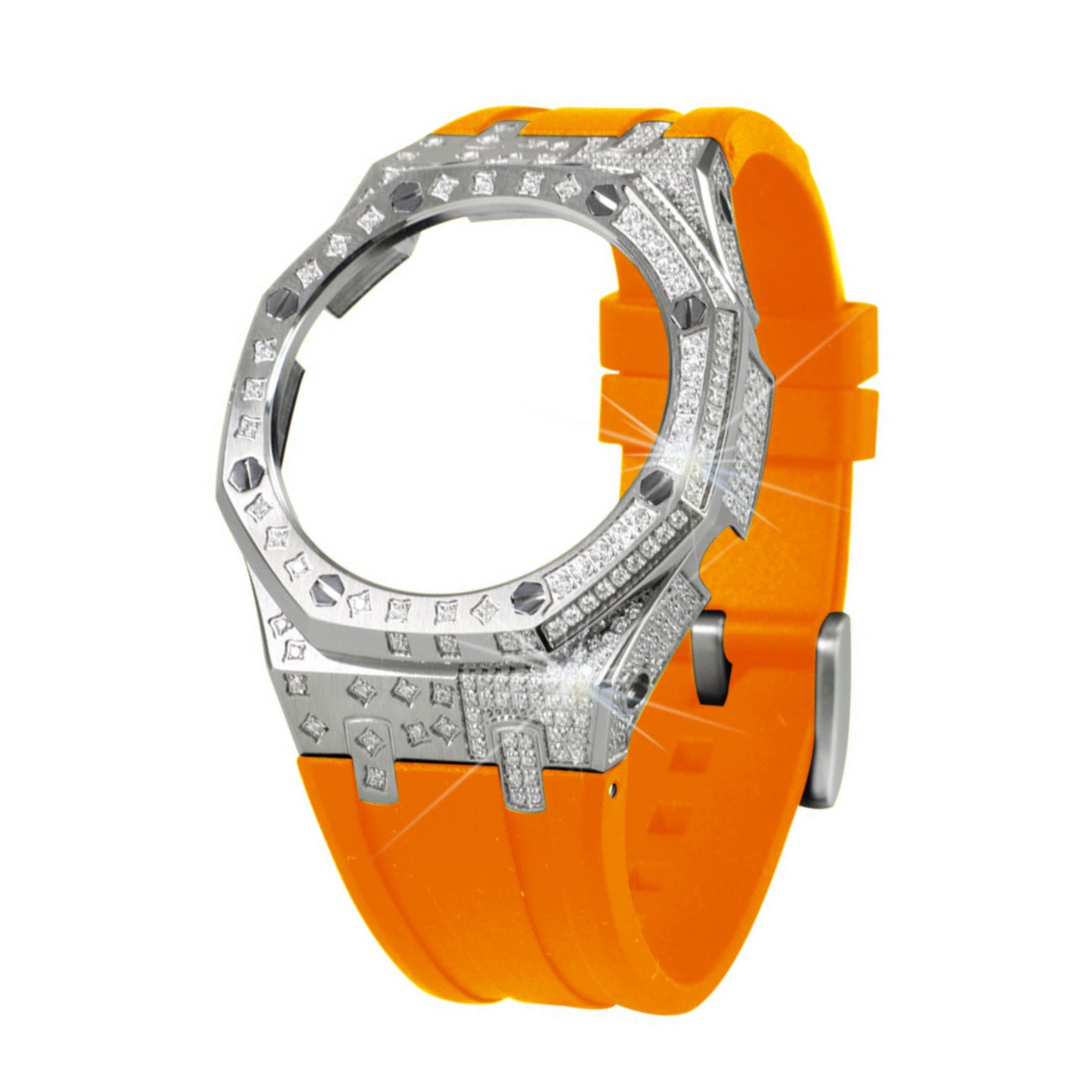 Silver Carre Bracelet with Diamonds