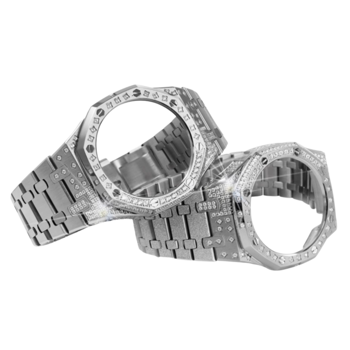 Silver Carre Bracelet with Diamonds