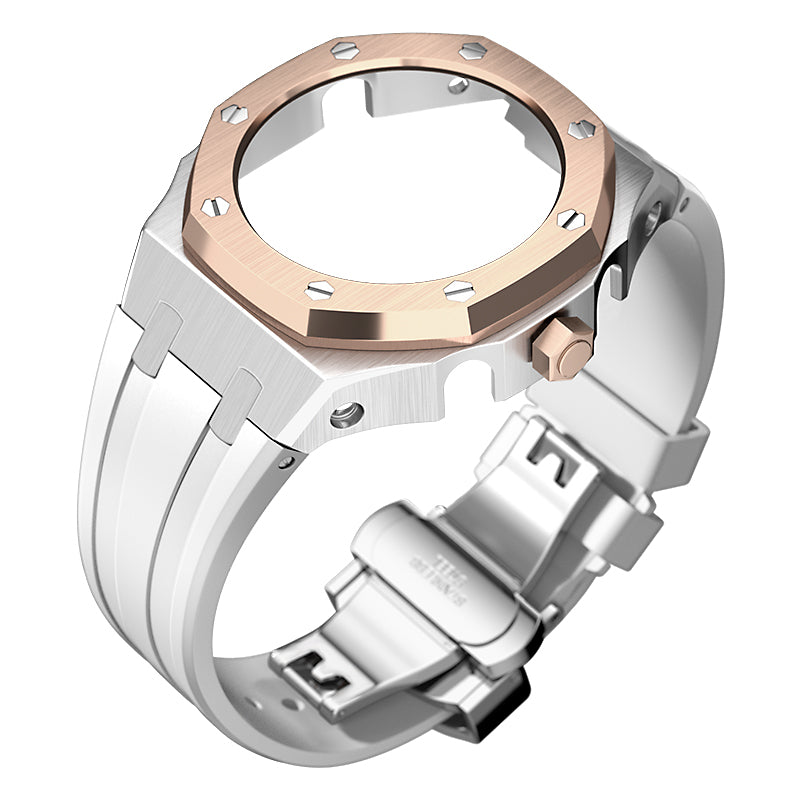 Bracelet Carrure Silver Lunette Rose Gold