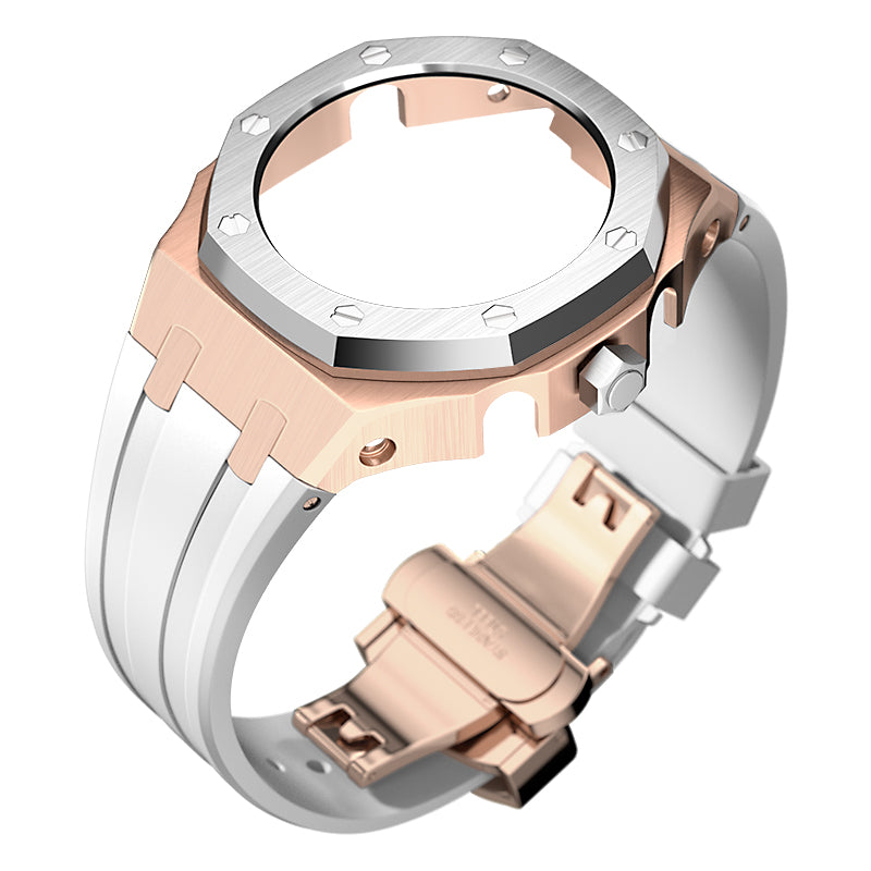 Bracelet Carrure Gold Rose Lunette Silver