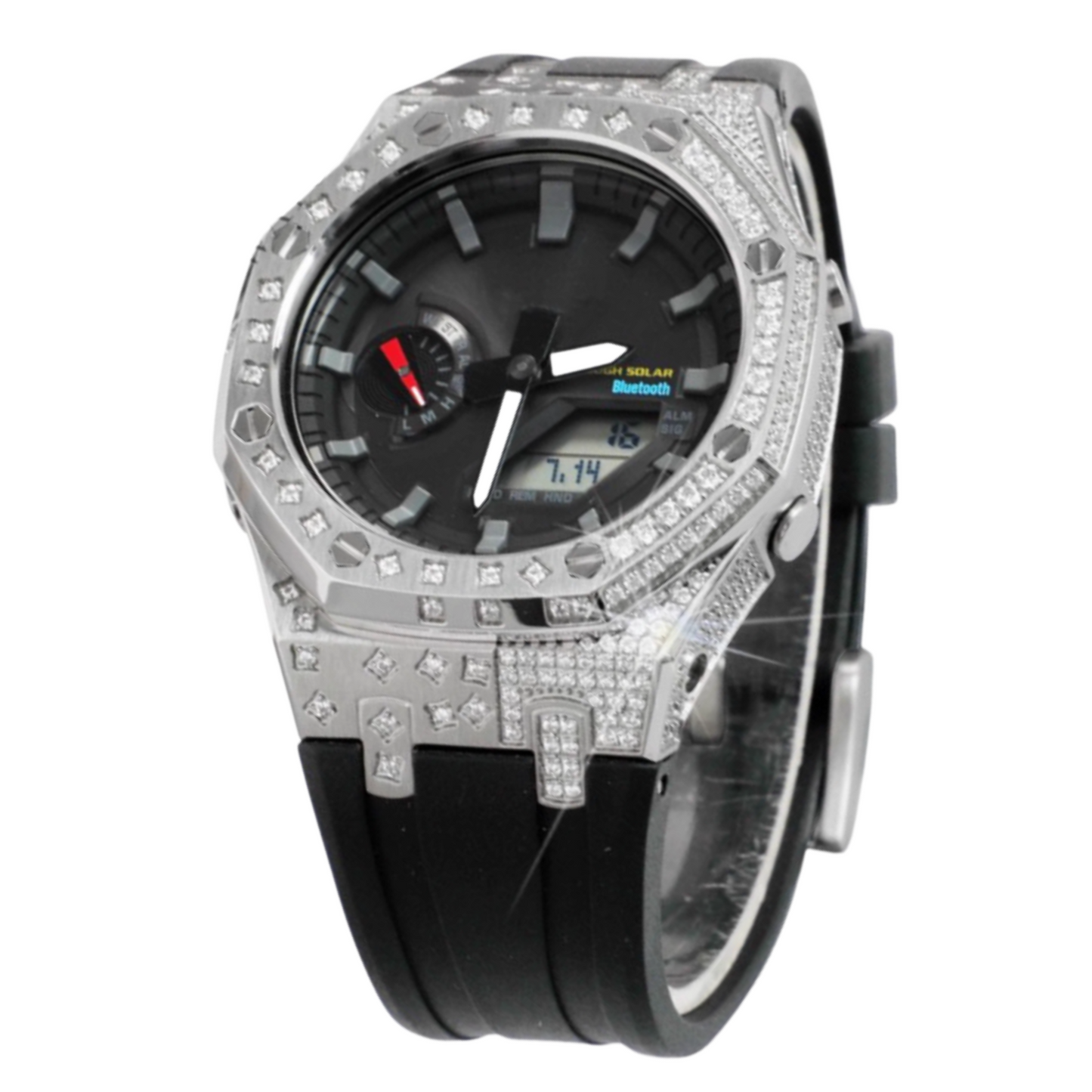 Silver Carre Bracelet with Diamonds