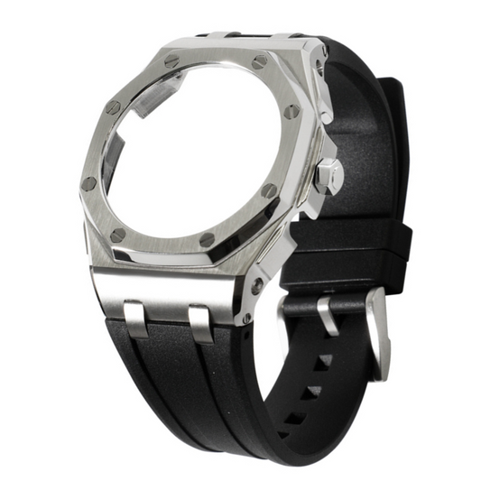 Bracelet Carrure Galbé Silver avec Couronne