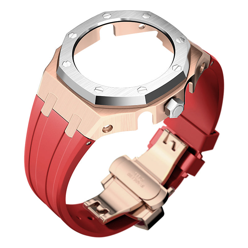 Bracelet Carrure Gold Rose Lunette Silver