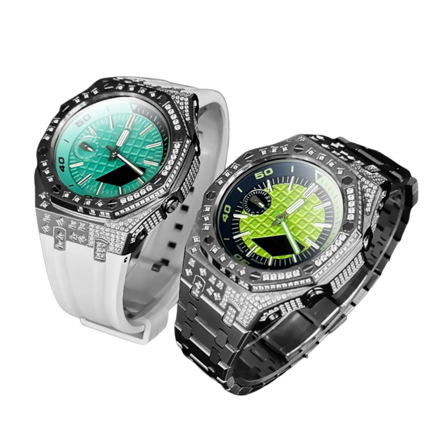 Silver Carre Bracelet with Diamonds