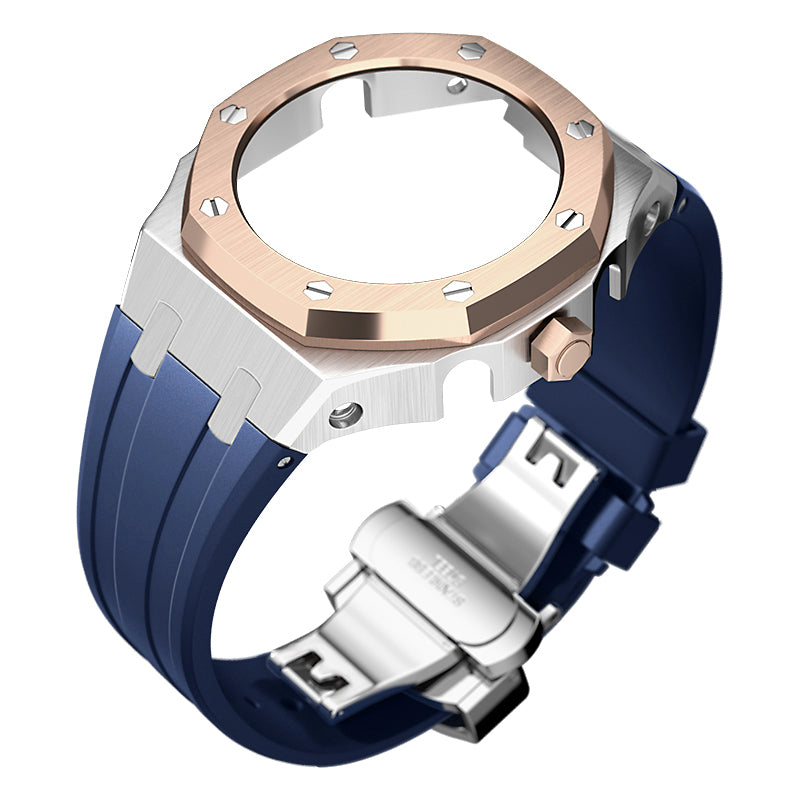 Bracelet Carrure Silver Lunette Rose Gold