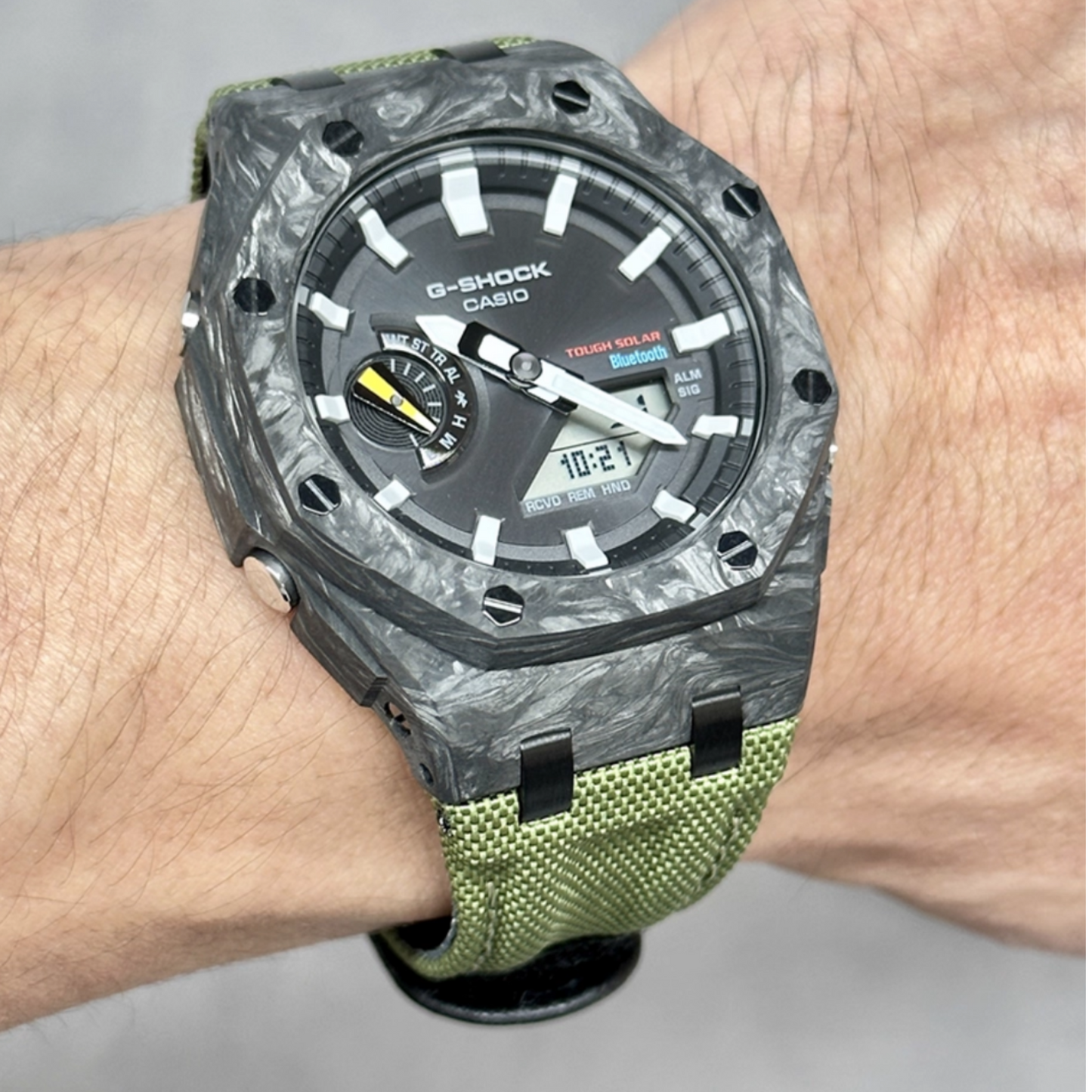 Bracelet Carrure Carbone Forgé