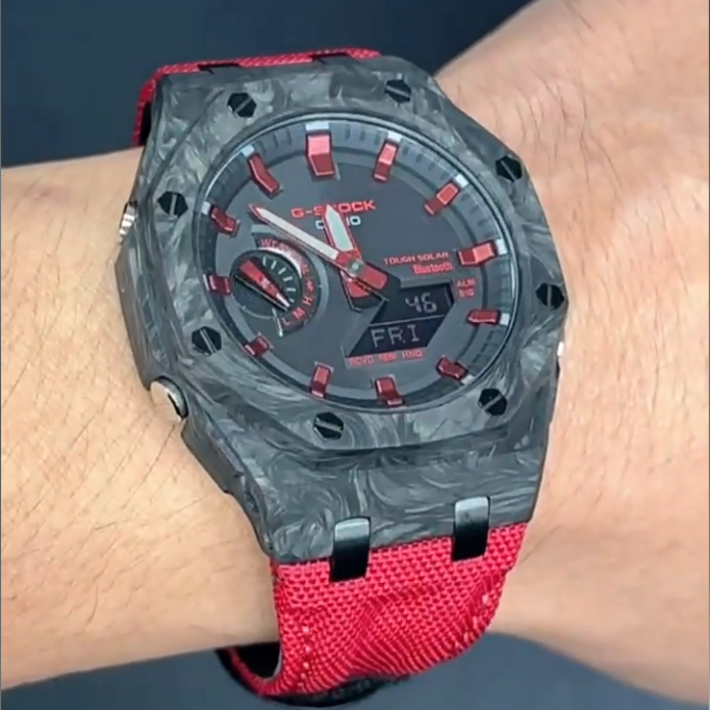 Bracelet Carrure Carbone Forgé