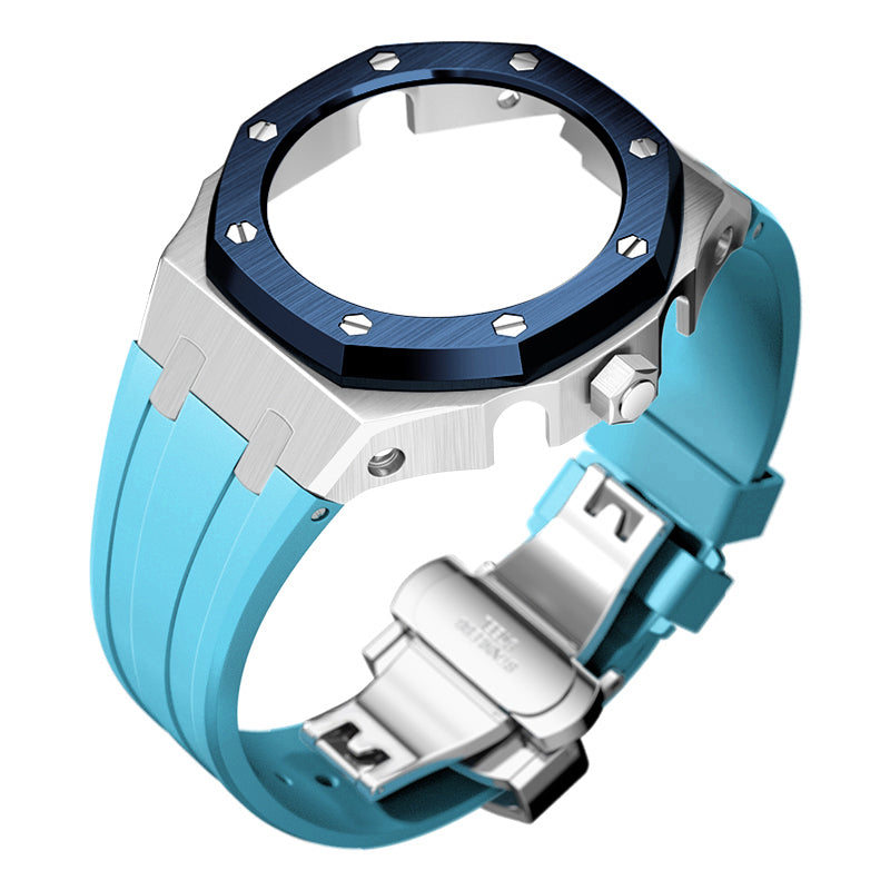 Bracelet Carrure Silver Lunette Bleu