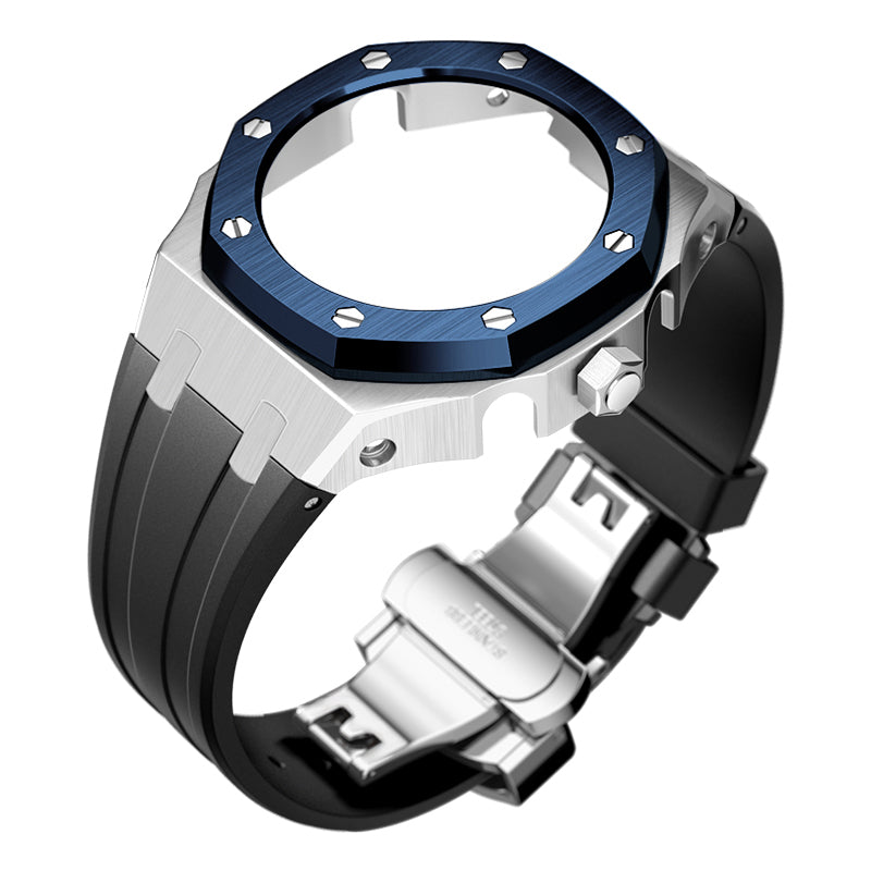 Bracelet Carrure Silver Lunette Bleu