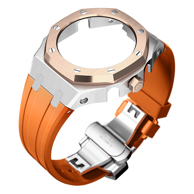 Bracelet Carrure Silver Lunette Rose Gold