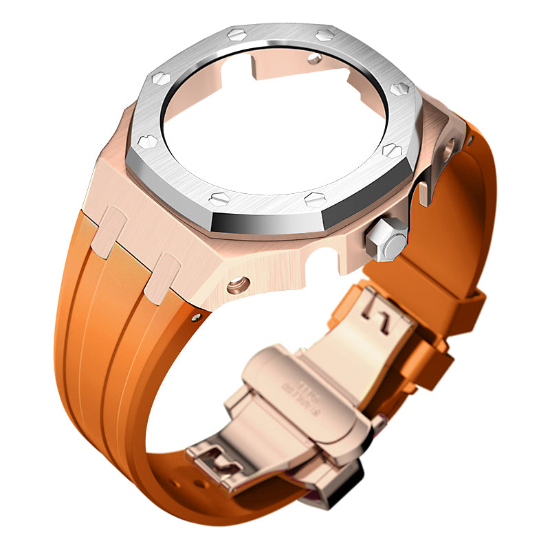 Bracelet Carrure Gold Rose Lunette Silver