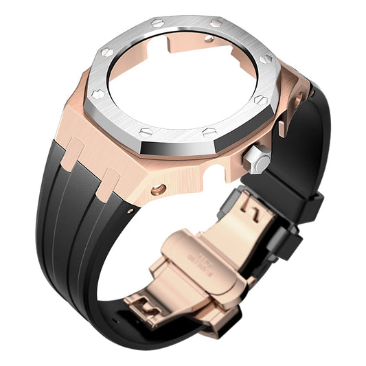 Bracelet Carrure Gold Rose Lunette Silver