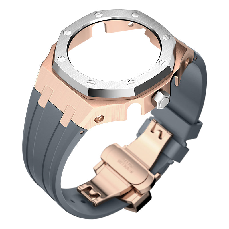 Bracelet Carrure Gold Rose Lunette Silver