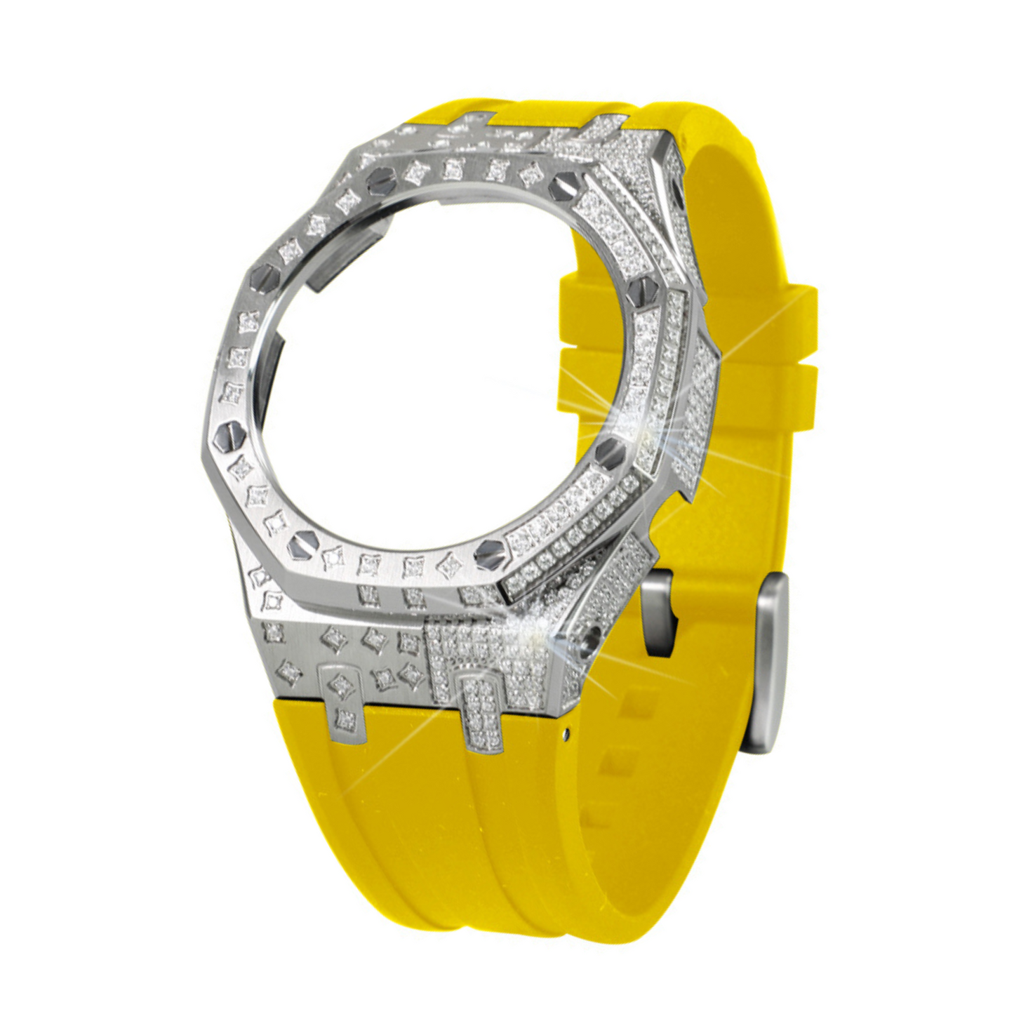 Silver Carre Bracelet with Diamonds