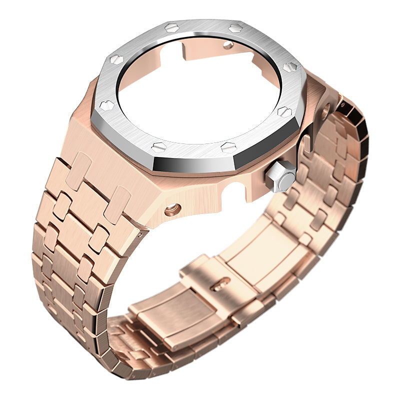 Bracelet Carrure Gold Rose Lunette Silver