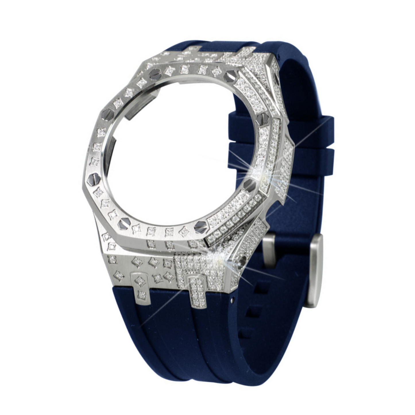 Silver Carre Bracelet with Diamonds