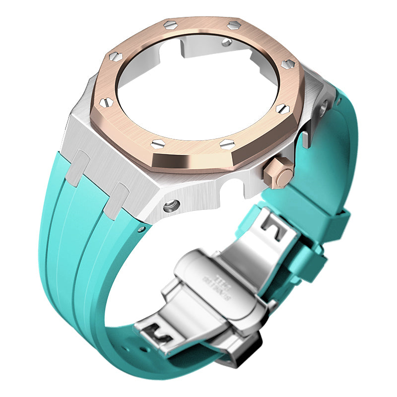 Bracelet Carrure Silver Lunette Rose Gold