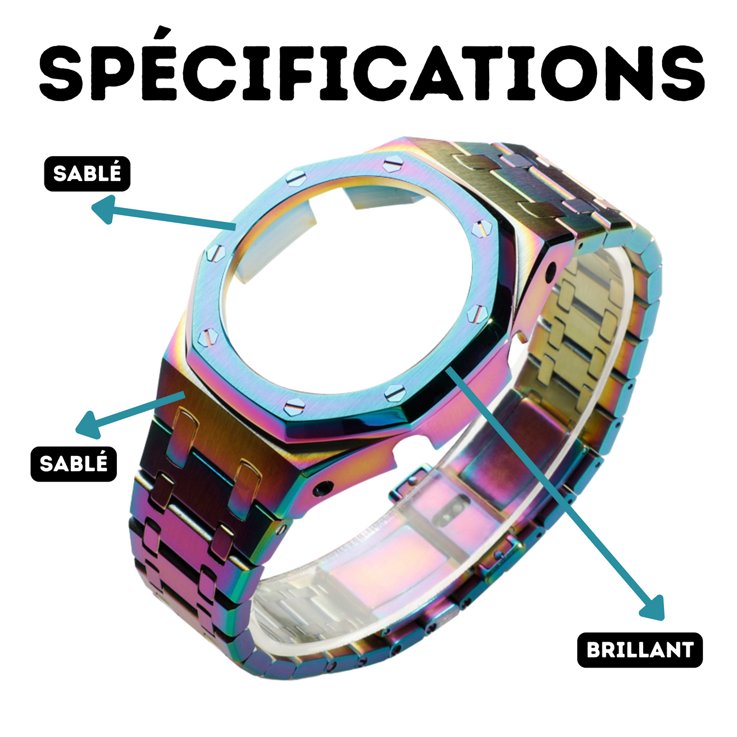 Bracelet Full Acier sans Couronne